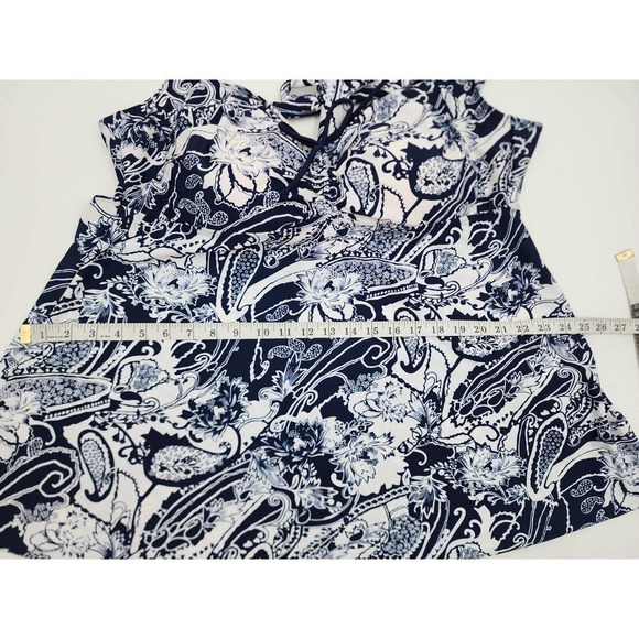 Septangle Plus Size 24W Tankini Swimsuit Blue Adjustable Padded Bra Paisley - Picture 7 of 12